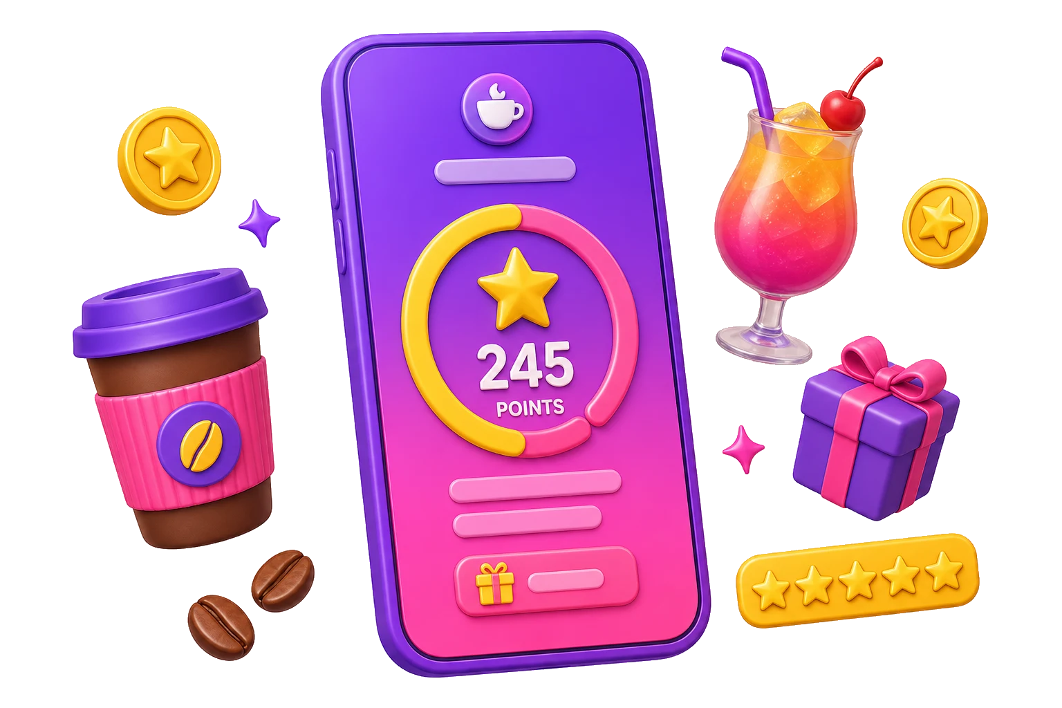Application PopScore de fidélité et marketing pour bar et café : points, café, cocktail et avis Google