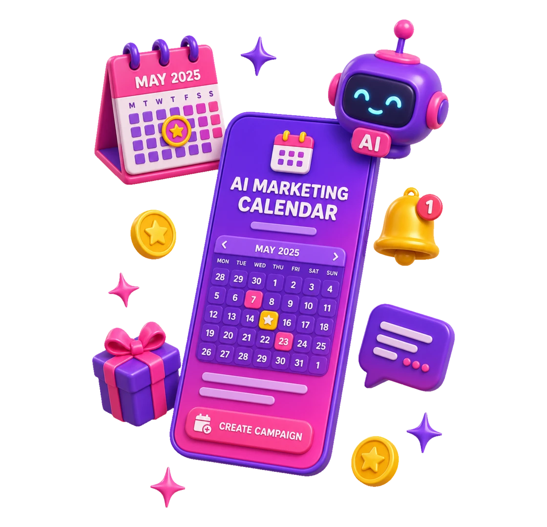 Application PopScore de calendrier marketing généré par IA : événements, dates clés et campagnes SMS automatiques