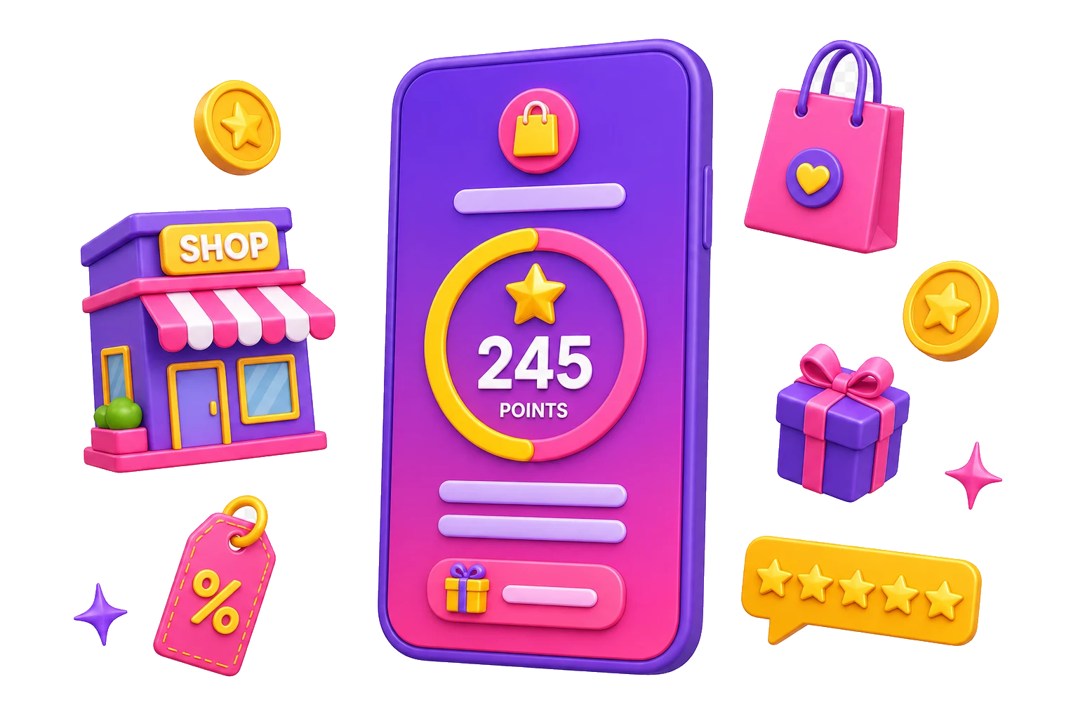 Application PopScore de fidélité et marketing pour commerce de détail : points, avis Google et trafic en magasin