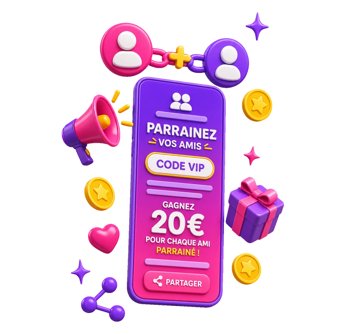 Application PopScore de programme de parrainage : code de parrainage, récompenses et amis parrainés