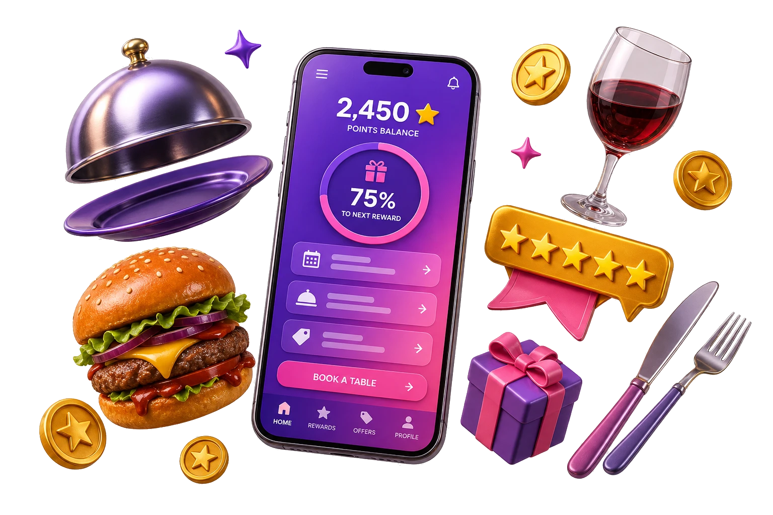 Application PopScore de fidélité et marketing pour restaurant : points, avis Google et réservations