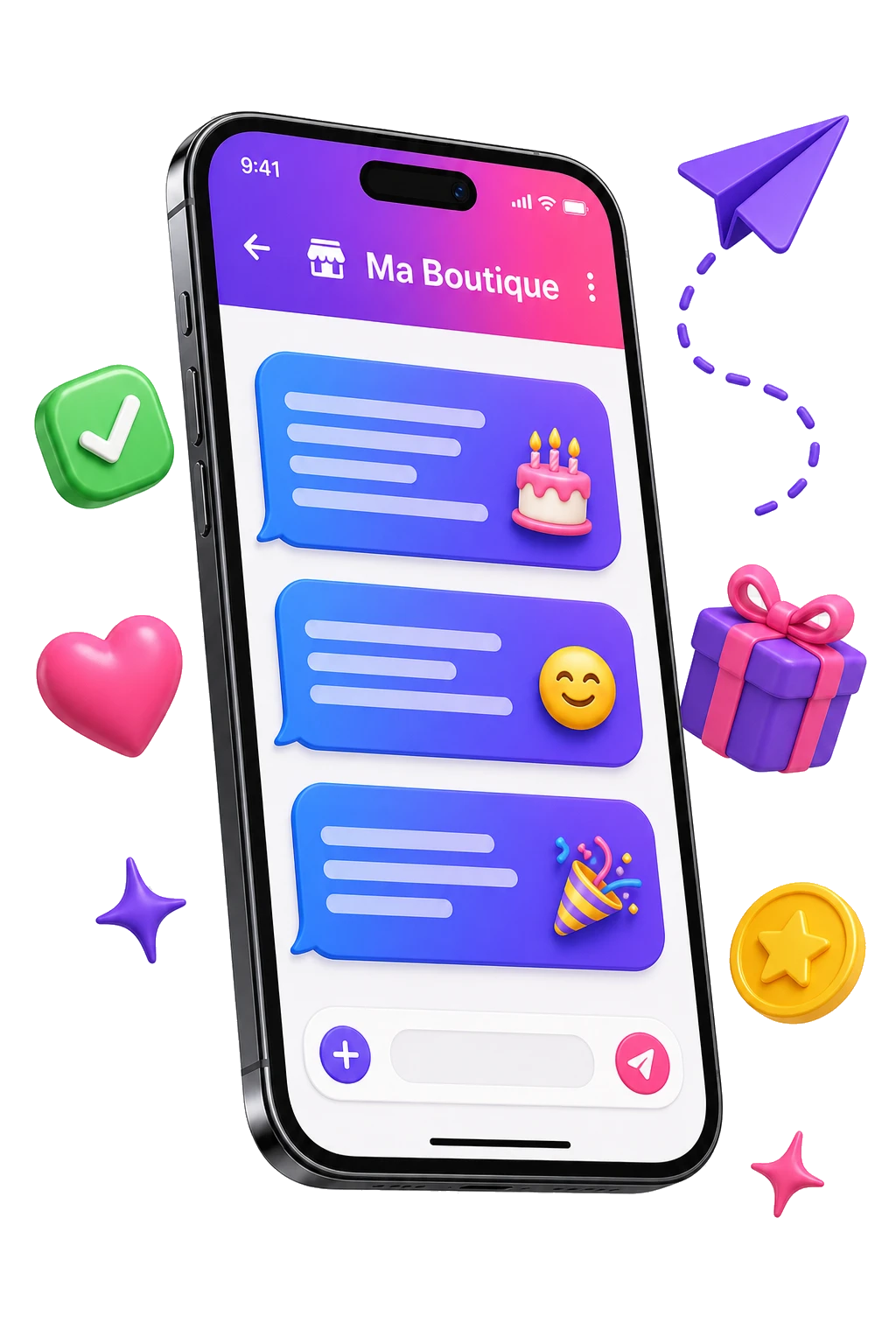 Application PopScore d'envoi de SMS marketing automatisés sur smartphone